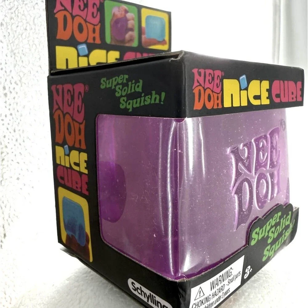 Nee Doh Nice Cube PURPLE Schylling Slow Squish Fidget Sensory Toy - Picture 9 of 9